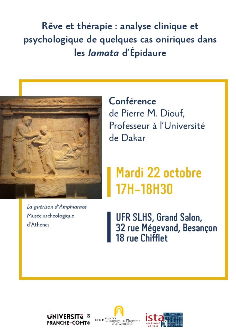 Rêve et thérapie : analyse clinique et psychologique de quelques cas oniriques dans les Iamata d'Épidaure